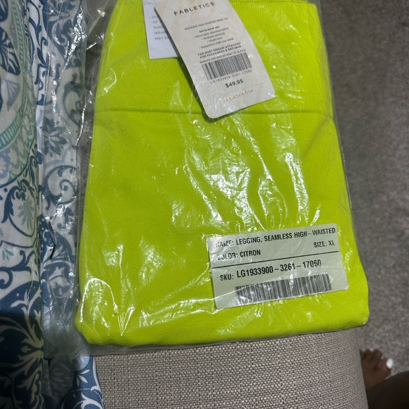Fabletics Neon Yellow High-Waisted Legging - Picture 3 of 3